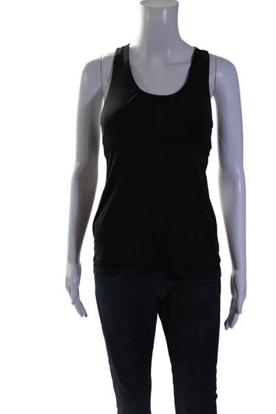 Lululemon Womens Scoop Neck Ruched Racerback Tank Top Black Size 6