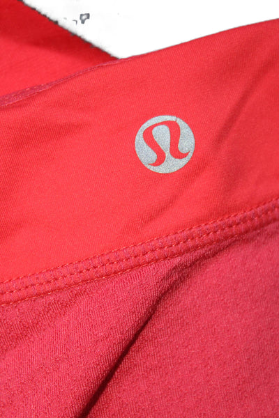 Lululemon Womens Cross Strap V Neck Athletic Tank Top Red Gray Size 8