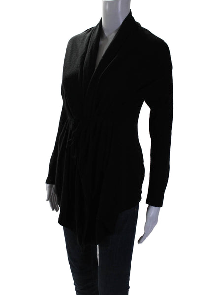 Vince Womens Long Sleeve Belted V Nekc Cardigan Sweater Black Size Medium