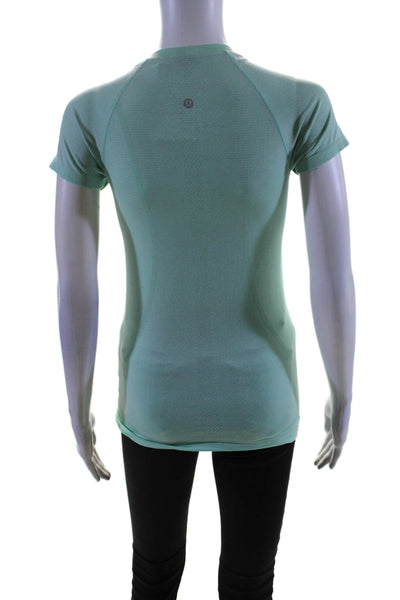 Lululemon Womens Short Sleeve Crewneck Athletic Top Mint Green Size 4