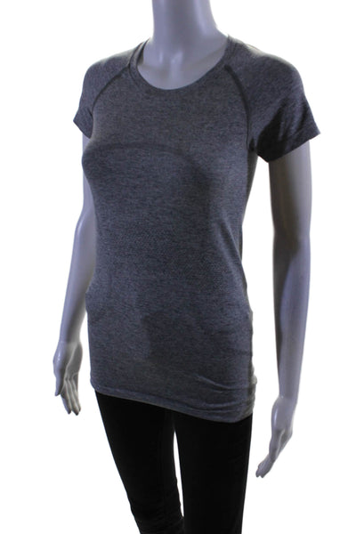 Lululemon Womens Short Sleeve Crewneck Athletic Top Gray Size 4