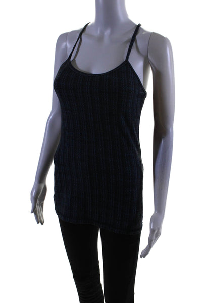 Lululemon Womens Striped Scoop Neck Padded Athletic Tank Blue Size S