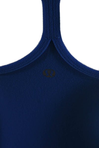 Lululemon Womens Scoop Neck Padded Athletic Tank Top Blue Size S