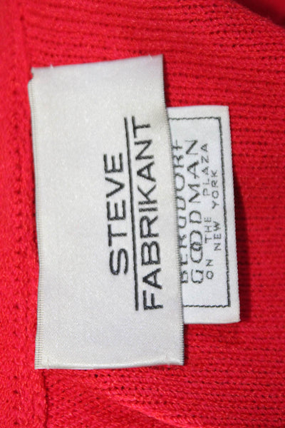 Steve Fabrikant Womens Wool Red Double Breasted Blazer Skirt Suit Set Size 4