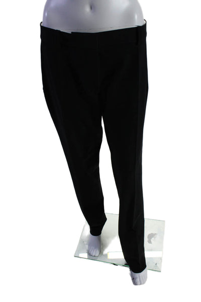 Joseph Womens Wool Hook & Eye Flat Front Zip Straight Trousers Black Size EUR 42