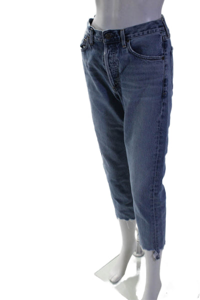 Citizens of Humanity Womens Blue Distress Fly Button Straight Leg Jeans Size 27