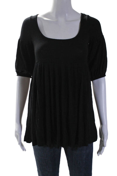 Rachel Pally Womens Modal Long Sleeve Round Neck Basic Top Black Size XS