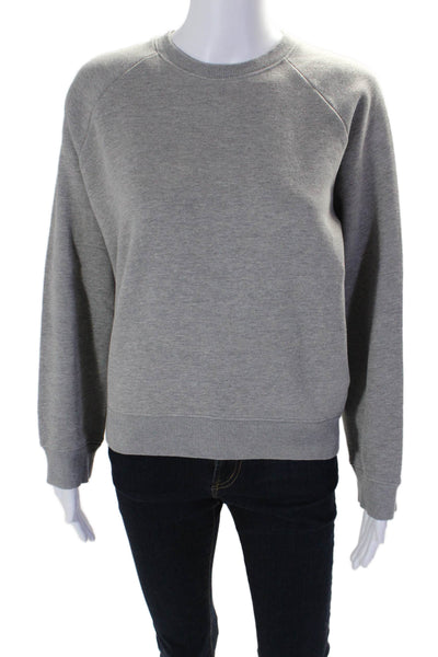 Alexa Leigh Womens Cotton Long Sleeve Crewneck Sweatshirt Gray Size S