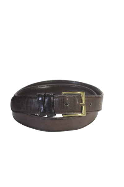 Coach Women's Buckle Closure Leather Belt Dark Brown Size L