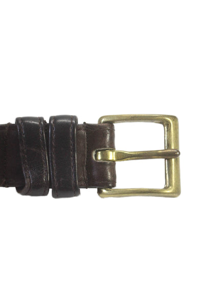 Coach Women's Buckle Closure Leather Belt Dark Brown Size L