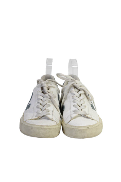 Vega Womens Leather Suede Accented Laced Fashion Sneakers White Size 8