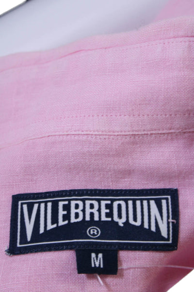 Vilebrequin Mens Collared Long Sleeve Button Up Pocket Shirt Pink Size M