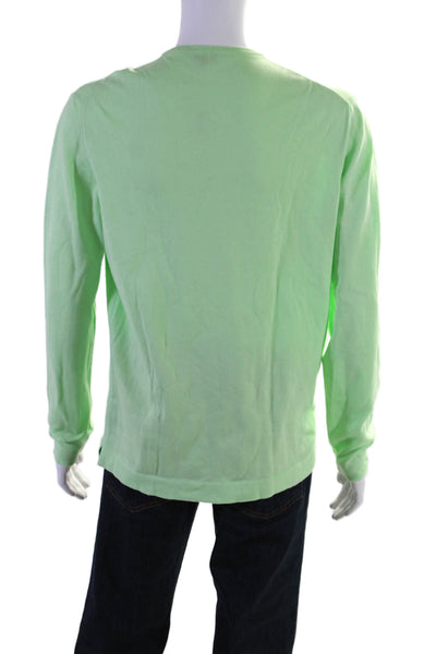 Vilebrequin Mens Cotton Knit Round Neck Pullover Sweater Green Size M