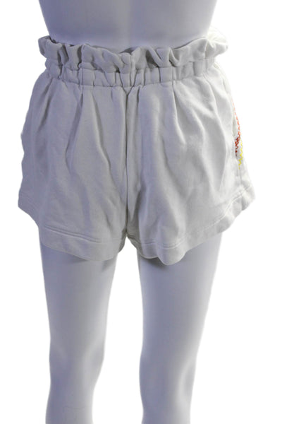 Something Navy Womens Cotton Elastic Waist Embroidered Mini Shorts White Size XS