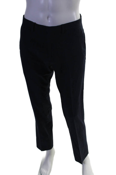 Theory Mens Wool Zipped Hook and Eye Straight Leg Dress Pants Blue Size 32