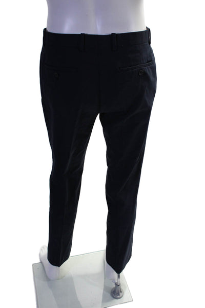 Theory Mens Wool Zipped Hook and Eye Straight Leg Dress Pants Blue Size 32