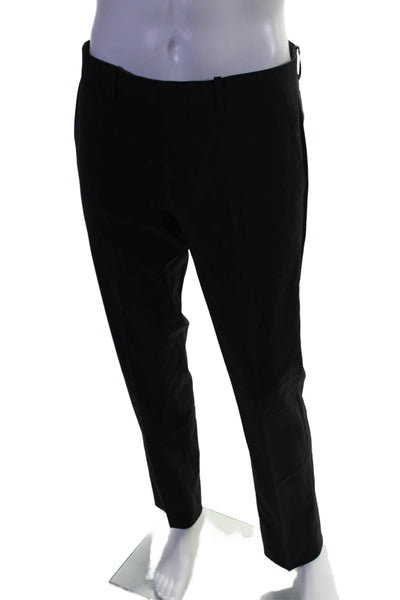 Theory Mens Straight Leg Hook and Eye Zipped Dress Pants Black Size 32