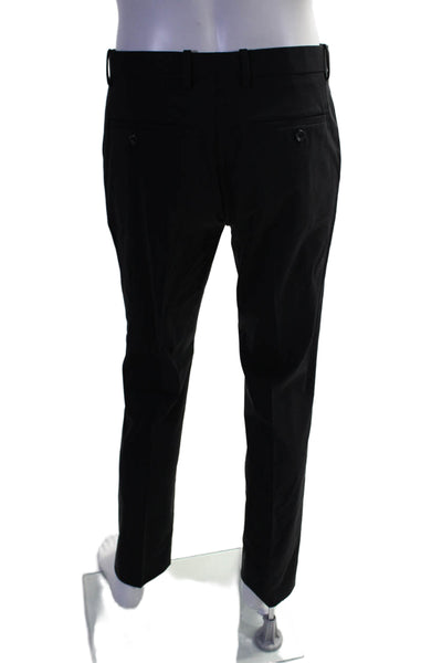 Theory Mens Straight Leg Hook and Eye Zipped Dress Pants Black Size 32