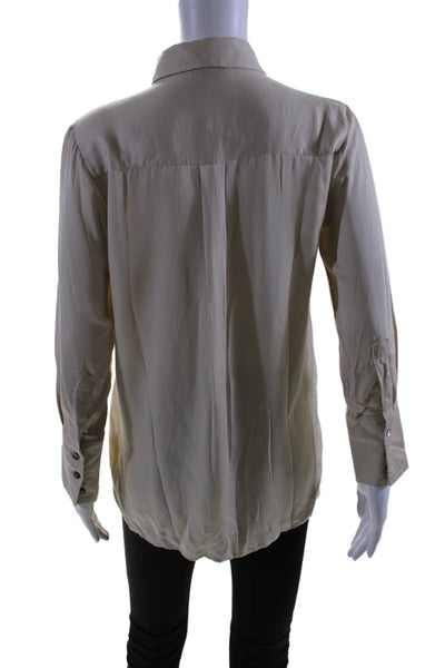 Neu Nomads Women's Collared Long Sleeves Button Shirt Beige Size XS