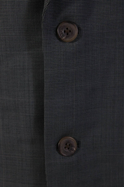 Nick Hilton Mens Two Button Pleated Front Suit Gray Black Size 42 Long/34