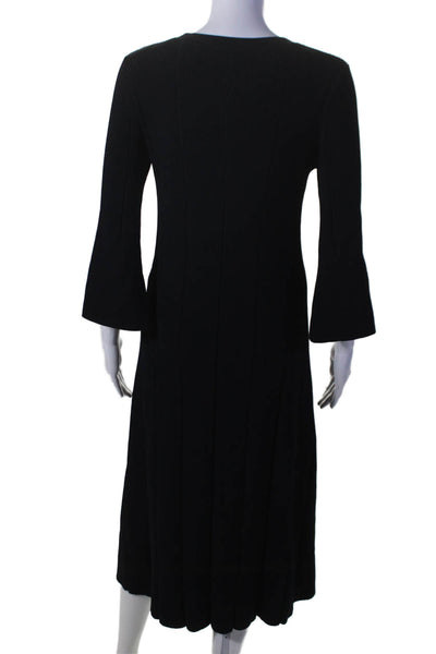 BOSS Womens Textured Long Sleeve Ribbed Knit Lined Sweater Dress Black Size M