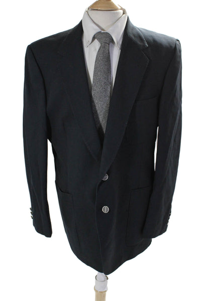 Christian Dior Mens Dark Navy Two Button Long Sleeve Lined Blazer Size 44