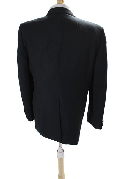 Christian Dior Mens Dark Navy Two Button Long Sleeve Lined Blazer Size 44