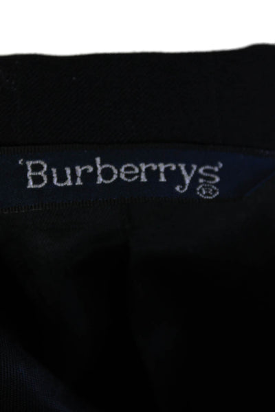 Burberrys Mnes Wool Navy Blue Striped Two Button Long Sleeve Blazer Size 40R