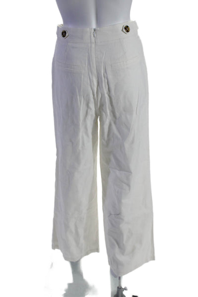 Aqua Women's Collared Sleeveless Two Piece Vest Pants Set White Size XS