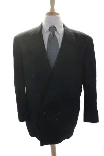 Givenchy Mens Dark Navy Striped Double Breasted Long Sleeve Blazer Size 42