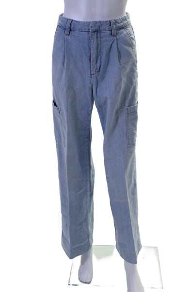 Joes Womens Cotton Button Zip Lined Wide Leg Denim Jeans Blue Size EUR 25