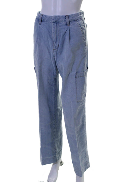 Joes Womens Cotton Button Zip Lined Wide Leg Denim Jeans Blue Size EUR 25