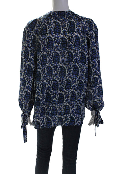 Derek Lam 10 Crosby Intermix Women's Long Sleeves Paisley Silk Blouse Size 0