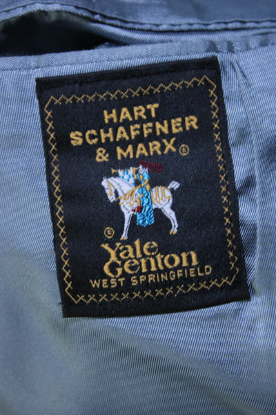 Hart Schaffner Marx Mens Two Button Wide Lapel Blazer Jacket Blue Size 44