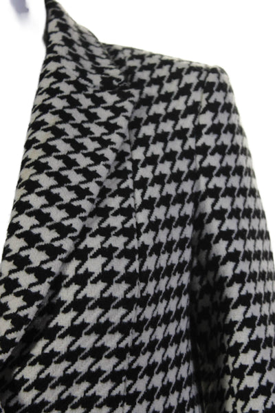 Good American Womens Black White Houndstooth Long Sleeve Lined Jacket Size 0