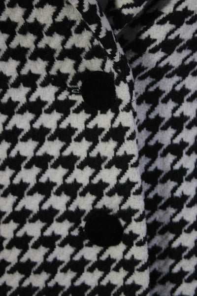 Good American Womens Black White Houndstooth Long Sleeve Lined Jacket Size 0