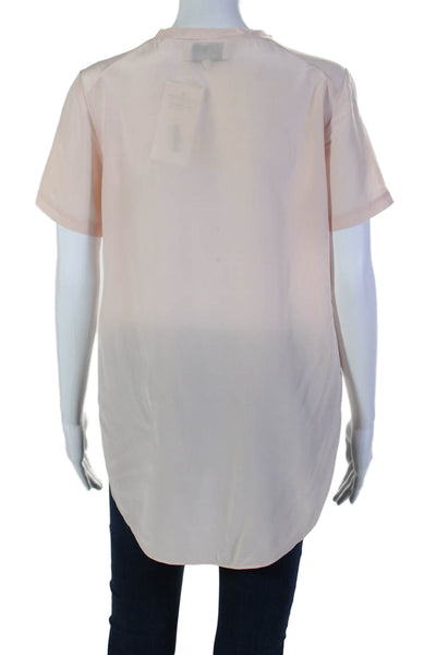 3.1 Phillip Lim Womens Silk Short Sleeve Round Neck Blouse Pink Size 2