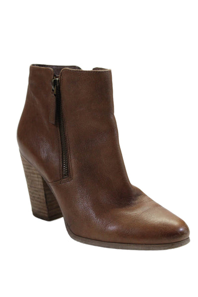 Michael Kors Womens Leather Zipped Ankle Boots Light Brown Size 8