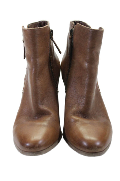 Michael Kors Womens Leather Zipped Ankle Boots Light Brown Size 8