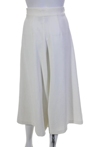 Alexis Womens Textured Ruffled Wide Leg Side Zipped Pants White Size XS