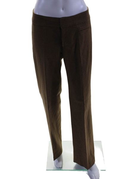 Margaret OLeary Womens Wool Zipped Slip-on Pants Brown Size 6