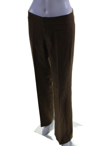 Margaret OLeary Womens Wool Zipped Slip-on Pants Brown Size 6