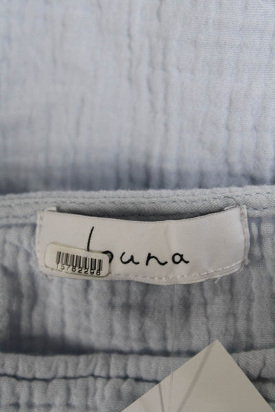 Louna Womens Drawstring Crop Top Blue Size 6 15782298