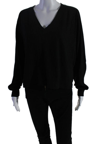 Rag & Bone Womens Long Sleeves Pullover V Neck Sweater Black Size Medium