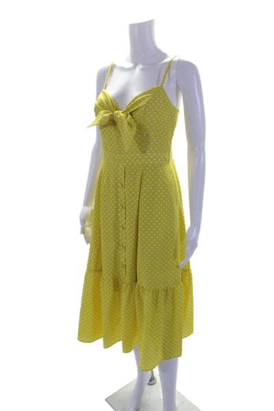 Eliza J Womens Polka Dot Sleeveless Bow Zipped Elastic Back Dress Yellow Size 6