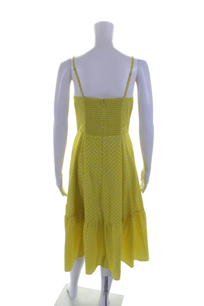 Eliza J Womens Polka Dot Sleeveless Bow Zipped Elastic Back Dress Yellow Size 6