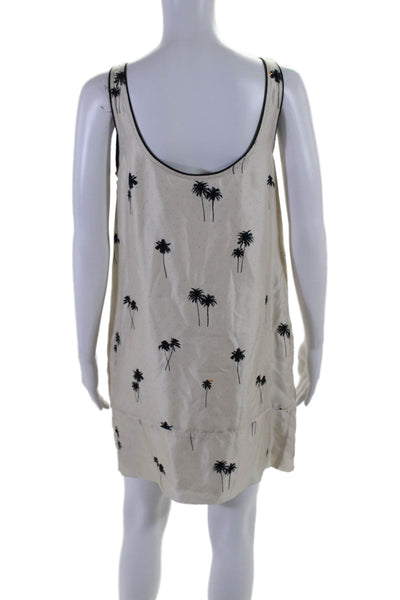 Rag & Bone Womens Silk Palm Tree Print Polka Dot Dress White Black Size 2