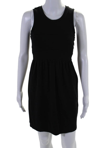 Theory Womens Crew Neck Knee Length Sleeveless Sheath Dress Black Size 0