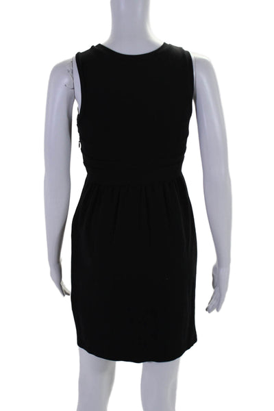 Theory Womens Crew Neck Knee Length Sleeveless Sheath Dress Black Size 0