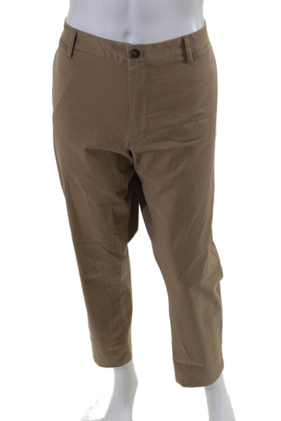 Bonobos Mens Cotton Straight Leg Button Zipped Closure Pants Beige Size 40